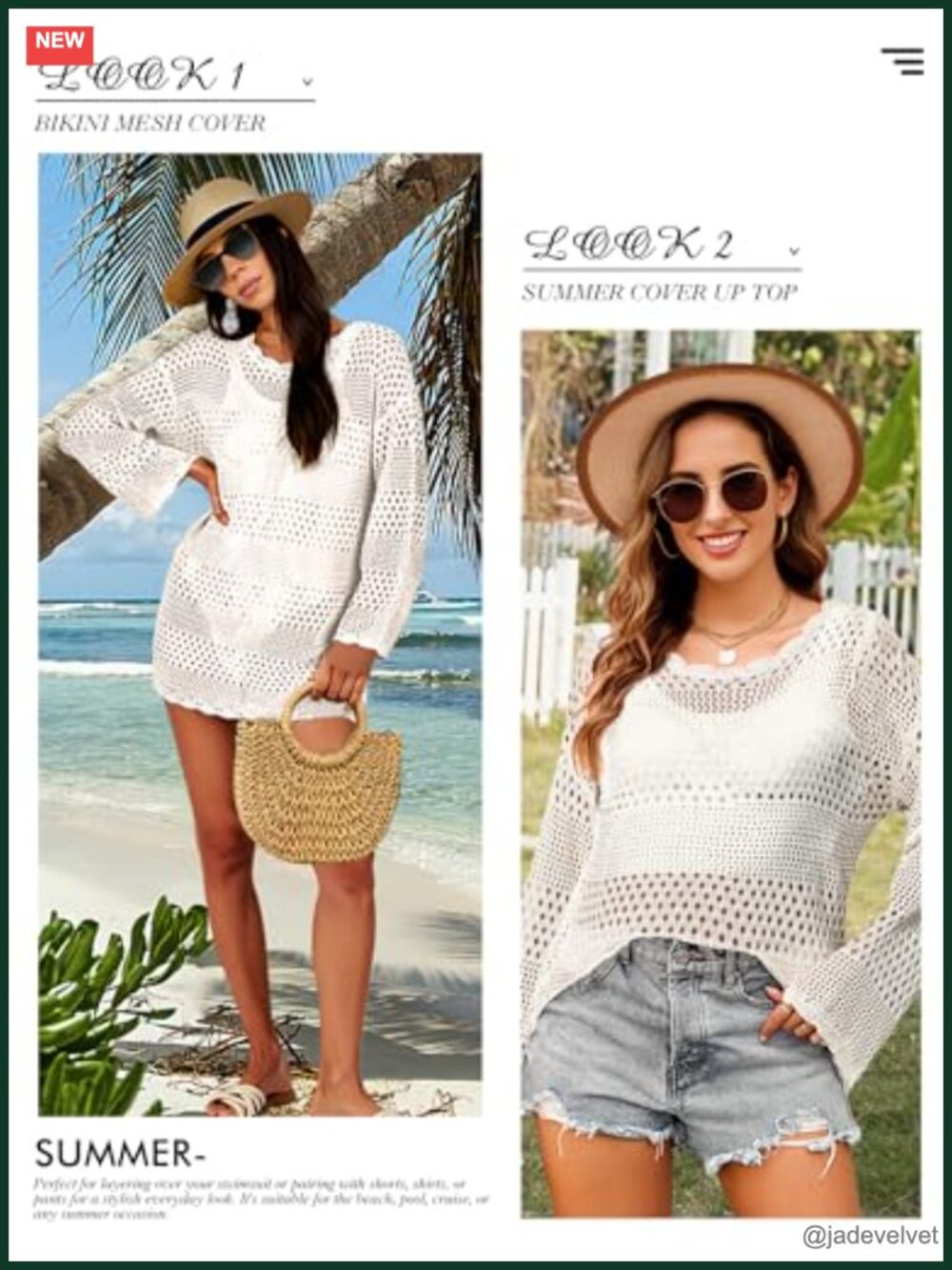 Crochet Swimsuit Cover Up Summer Beach Dress Vacation Outfit - Picture 4 of 6